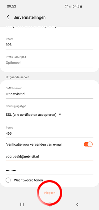 Android Tablet Mail SKV - Netvisit Stap 6