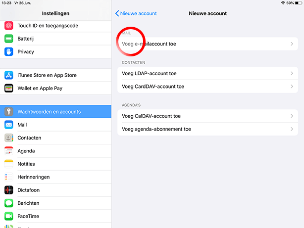 Mail instellen Ipad SKV - Stap 4
