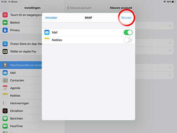 Mail instellen Ipad SKV - Stap 7