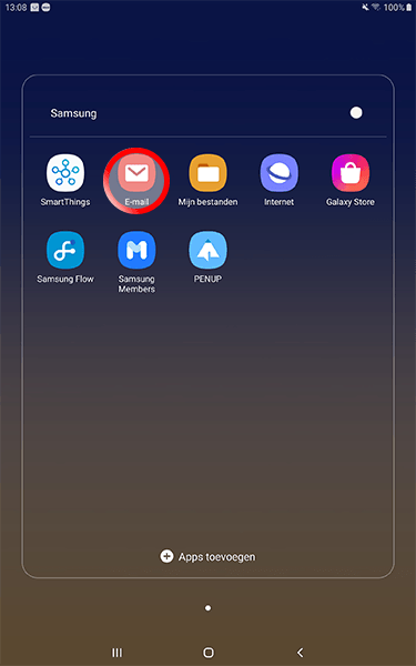 Mail instellen Android tablet skv stap 1