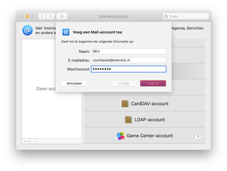 Mail instellen Apple Mail SKV stap 5