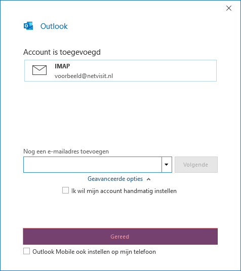 SKV mail instellen microsoft office 365 stap 6